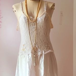 Vintage glam white slipdress